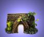 Preview: Aquarium Deko HÜTTE HAUS mit Pflanzen Höhle Dekoration Terrarium Zubehör