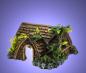 Preview: Aquarium Deko HÜTTE HAUS mit Pflanzen Höhle Dekoration Terrarium Zubehör