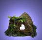 Preview: Aquarium Deko HÜTTE HAUS mit Pflanzen Höhle Dekoration Terrarium Zubehör