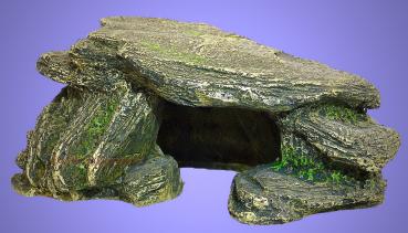 Aquarium Deko flache FELSEN HÖHLE Terrarium Dekoration Zubehör