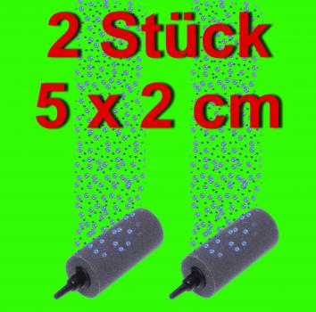 Aquarium Deko 2 STÜCK 5 cm ZYLINDER AUSSTRÖMERSTEIN Luftstein Zubehör Luft