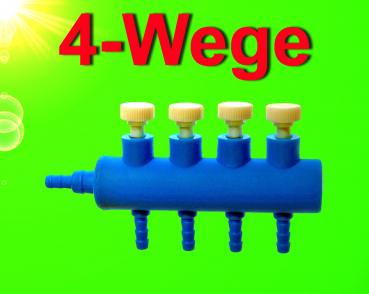 Aquarium Zubehör 4 WEGE LUFTVERTEILER 4/6 mm Lufthahn Teich Absperrhahn
