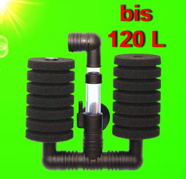 Aquarium BIO SCHWAMMFILTER Luftbetriebener Innenfilter Zubehör Luftheber