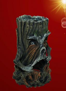 Aquarium Deko sprudelnder BAUM MIT GESICHT ✚ LED ✚ LUFTPUMPE Wurzel Höhle Zubehör