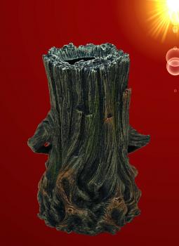 Aquarium Deko sprudelnder BAUM MIT GESICHT ✚ LED ✚ LUFTPUMPE Wurzel Höhle Zubehör