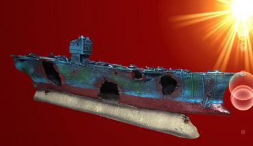 Aquarium Deko FLUGZEUGTRÄGER Dekoration Höhle Schiffswrack Zubehör