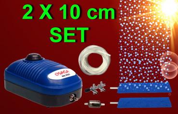 Aquarium Deko 2X10cm LUFTSTEIN SET ➕ LUFTPUMPE ➕ Zubehör Ausströmer