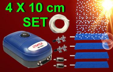 Aquarium Deko 4X 10 cm LUFTSTEIN SET ➕ LUFTPUMPE ➕ ZUBEHÖR Dekoration Teich