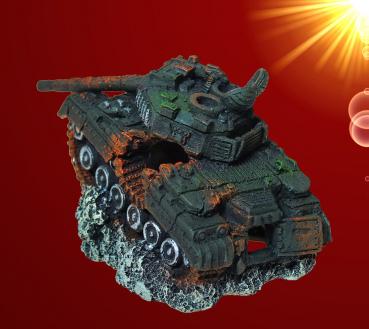 Aquarium Deko PANZER WRACK Höhle Tank Armee Dekoration Zubehör