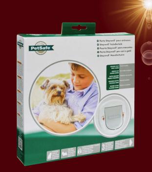 PetSafe® 4-Wege KATZENKLAPPE weiß Katzentür Haustier Hundetür Hundeklappe Glas