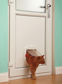 PetSafe® 4-Wege KATZENKLAPPE weiß Katzentür Haustier Hundetür Hundeklappe Glas