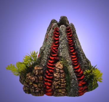 Aquarium Deko sprudelnder VULKAN ✚ LUFTPUMPE ✚ ZUBEHÖR Höhle Luftstein