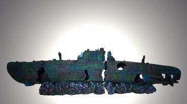 Aquarium Deko 2-teiliges U-BOOT U-434 Schiffswrack Zubehör Submarine Höhle Barsche
