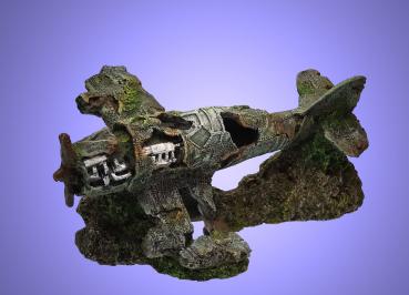 Aquarium Deko FLUGZEUG WRACK STUKA Dekoration Propellermaschine Höhle Zubehör