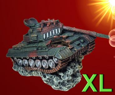Aquarium Deko großes !!↪ PANZER WRACK XL ↩ Höhle Tank Armee Dekoration Zubehör