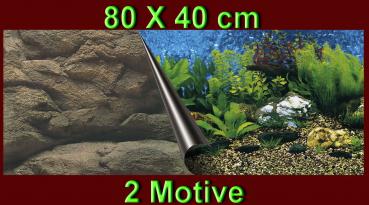 Aquarium Deko 80X40 cm RÜCKWANDFOLIE Fotorückwand Zubehör Poster Dekoration