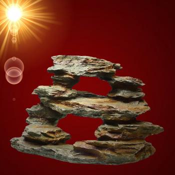 Aquarium Deko TERRASSEN HÖHLEN FELSEN XL Dekoration Höhle Terrarium Zubehör