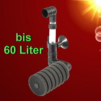 DOPPEL SCHWAMMFILTER SET ➕ LUFTPUMPE bis 60 L Innenfilter Aquarium Zubehör