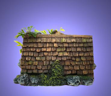 Aquarium Deko HÜTTE HAUS mit Pflanzen Höhle Dekoration Terrarium Zubehör