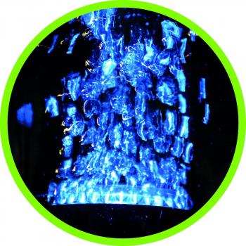 Aquarium Deko LED SPRUDLER SET BLAU ➕ Luftpumpe ➕ Zubehör Dekoration