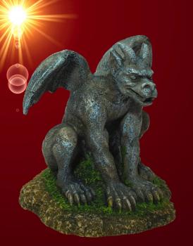 Aquarium Deko GARGOYLE SKULPTUR Zubehör Drachen Dekoration