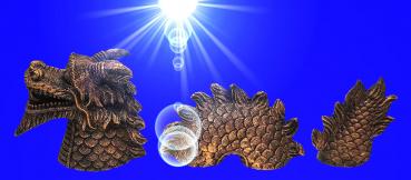 Aquarium Deko 3-teiliges NESSY FIGUR Dekoration Terrarium Zubehör Drachen