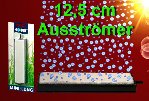 Aquarium Deko 12,5 cm AUSSTRÖMER "MINI LONG" Luftpumpe Zubehör Luftstein