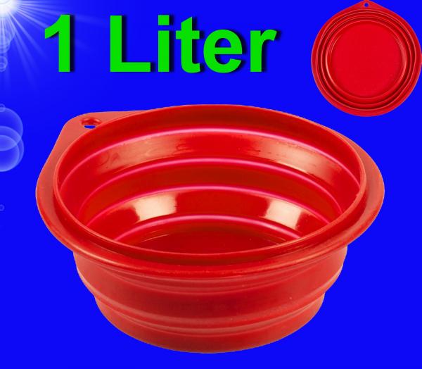 Hunde Katzen 1 LITER FALTBARER REISENAPF Wassernapf Futternapf Fressnapf