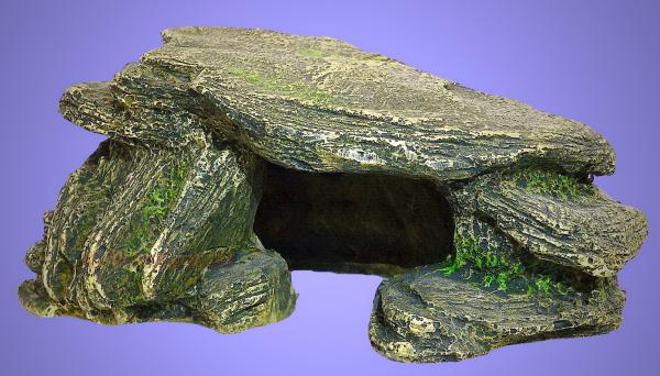 Aquarium Deko flache FELSEN HÖHLE Terrarium Dekoration Zubehör