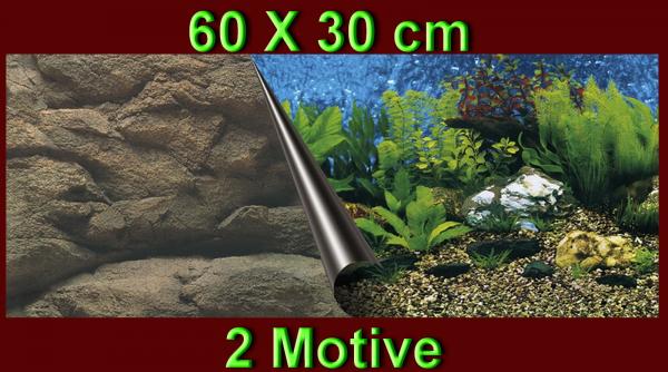 Aquarium Deko 60X30 cm RÜCKWANDFOLIE Fotorückwand Zubehör Poster Dekoration