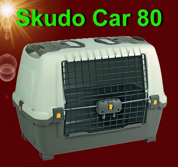 Hunde Transportbox SKUDO Car 80 Urlaub Reise Flugbox Hundebox