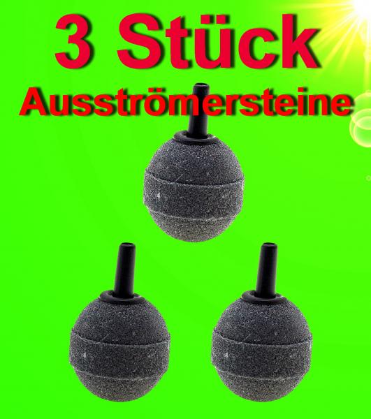 Aquarium Deko 3 STÜCK KUGEL LUFTSTEIN Ø 25 mm  Dekoration Zubehör Luftpumpe .