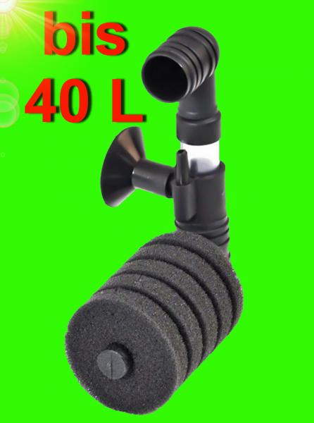 Aquarium SCHWAMMFILTER bis 40 Liter Luftbetriebener Innenfilter Luftheber