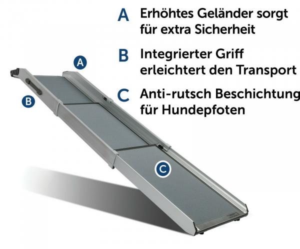 PetSafe® bis 136 kg !! ALU TELESKOP AUTO HUNDERAMPE Einstiegshilfe Transport