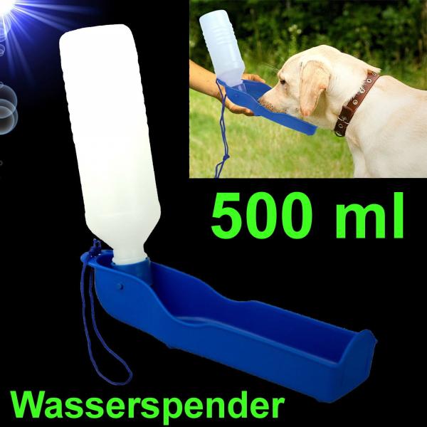 Hunde Katze Reisenapf-Flasche WASSERSPENDER 500ml Trinkflasche Wasserflasche
