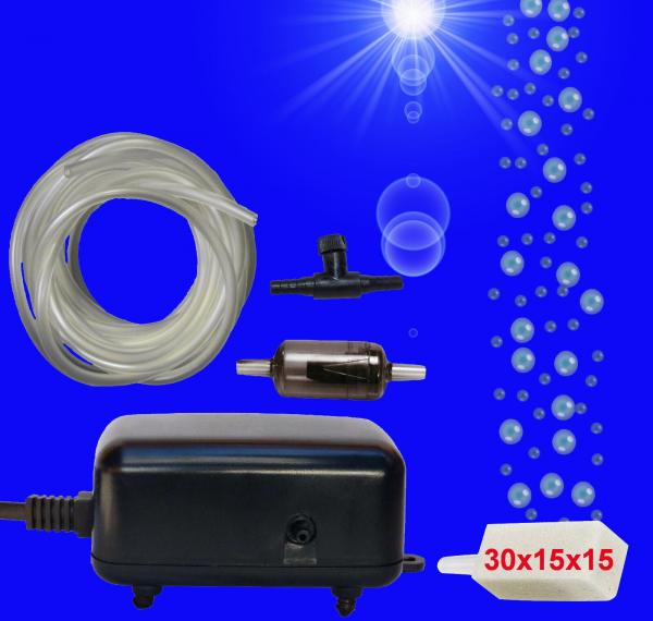 Aquarium Deko SPRUDLER SET ➕ LUFTPUMPE ➕ Zubehör Luftstein 30 mm Dekoration