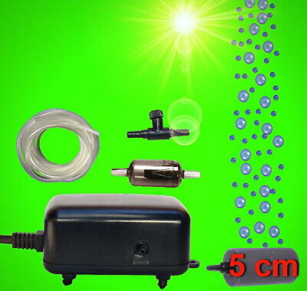 Aquarium Deko ZYLINDER SPRUDLER SET ➕ LUFTPUMPE ➕ Zubehör Luftausströmer