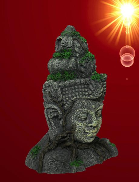 Aquarium Deko VISHNU Asien Skulptur Dekoration Höhle Zubehör Statue