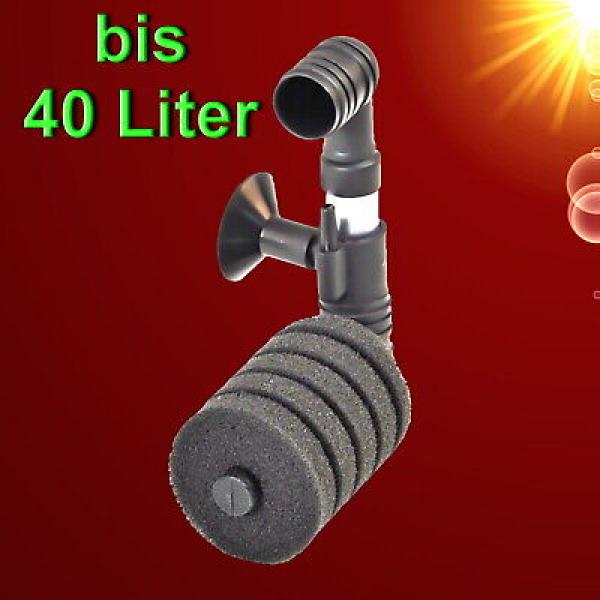 SCHWAMMFILTER SET ➕ LUFTPUMPE bis 40 Liter Innenfilter Aquarium Luftheber