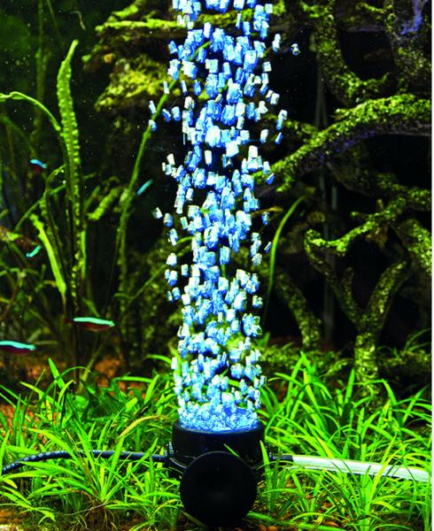 Aquarium Deko sprudelnder BAUM MIT GESICHT ✚ LED ✚ LUFTPUMPE Wurzel Höhle Zubehör