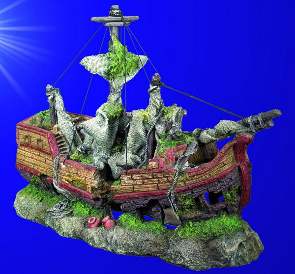 NOBBY Aquarium Deko große GALEONE SCHIFFSWRACK XL Dekoration Zubehör Barsche