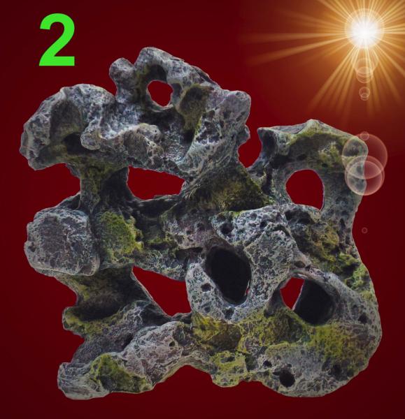 Aquarium Deko leichtes LOCHGESTEIN SET Lava Felsen Terrarium Höhle Zubehör