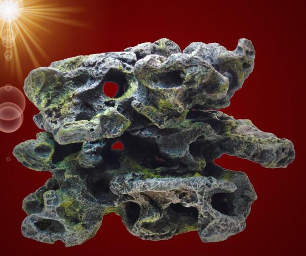 Aquarium Deko leichtes LOCHGESTEIN SET Lava Felsen Terrarium Höhle Zubehör