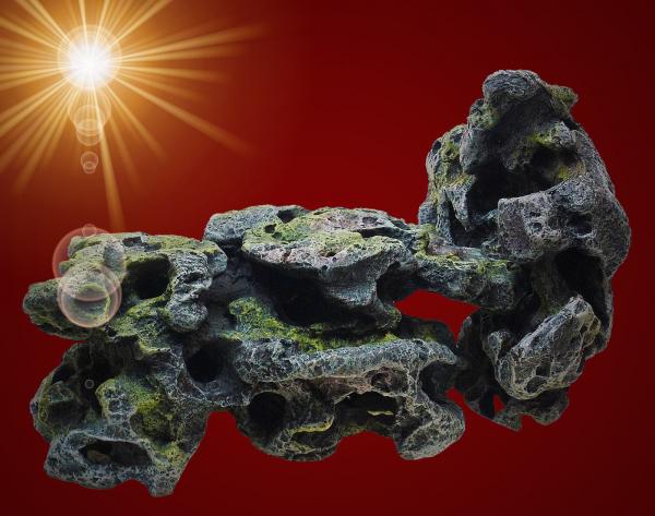 Aquarium Deko leichtes LOCHGESTEIN SET Lava Felsen Terrarium Höhle Zubehör