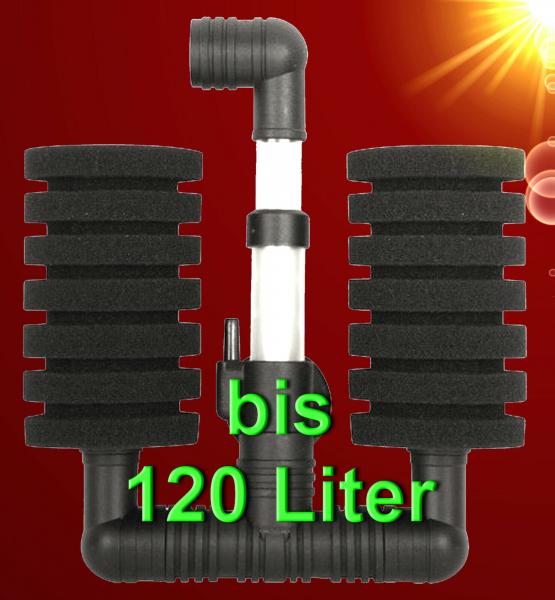 Aquarium Innenfilter bis 120 L SCHWAMMFILTER ✚ LUFTPUMPE ✚ ZUBEHÖR Luftheber