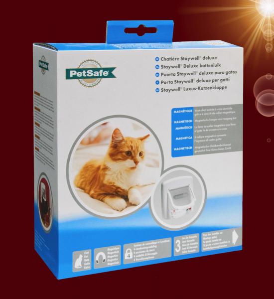 4-Wege PetSafe® KATZENKLAPPE ✚ MAGNETSCHLÜSSEL Katzentür Haustier Hunde Glas