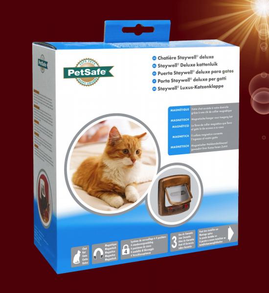 4-Wege PetSafe® KATZENKLAPPE ✚ MAGNETSCHLÜSSEL Katzentür Haustier Hunde Glas