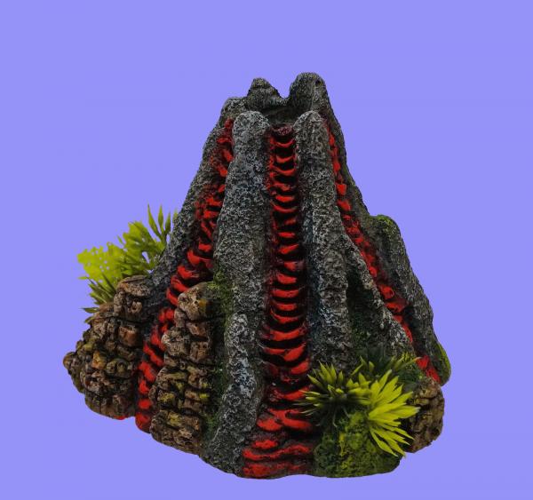 Aquarium Deko sprudelnder VULKAN ✚ LUFTPUMPE ✚ ZUBEHÖR Höhle Luftstein