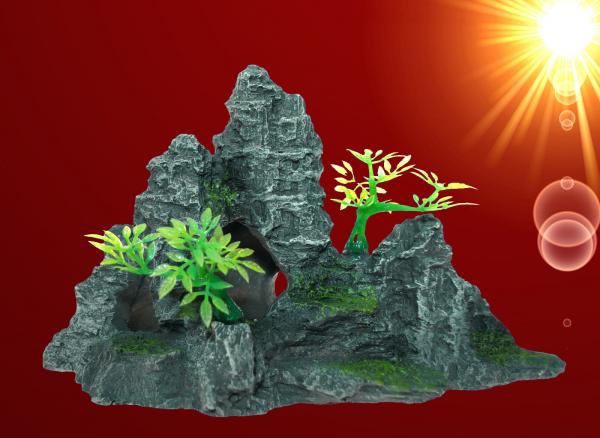Aquarium Deko SPITZE GROTTEN HÖHLE Felsen Terrarium Zubehör Stein Dekoration
