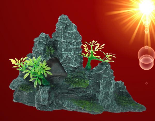 Aquarium Deko SPITZE GROTTEN HÖHLE Felsen Terrarium Zubehör Stein Dekoration